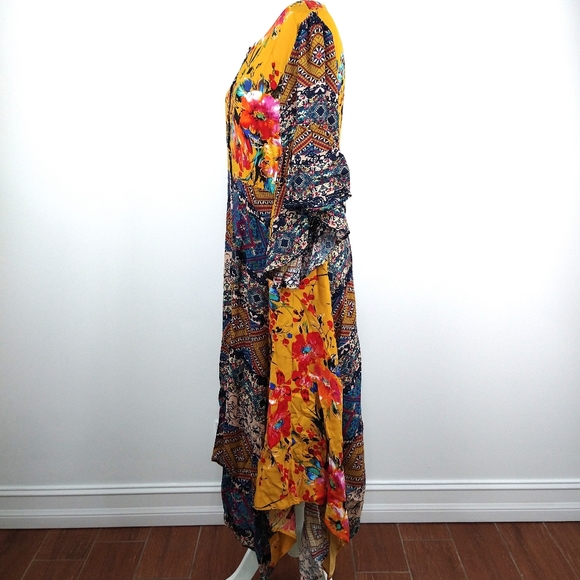 Umgee Maxi Dress Short Bell Sleeves Size M - Picture 12 of 15